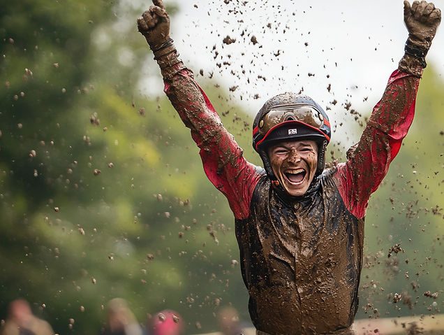 Jockey célébrant sa victoire